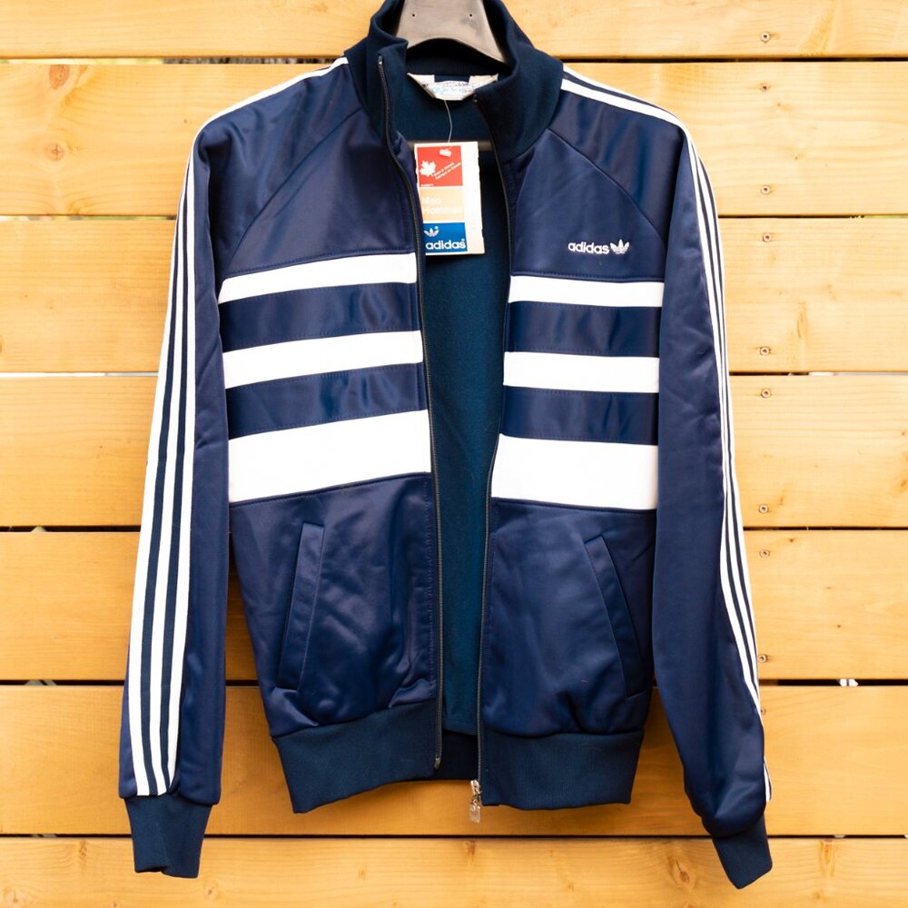Adidas Vintage 1970s-80s Zip-Up Sweater | Mint Deadstock with Original Tag